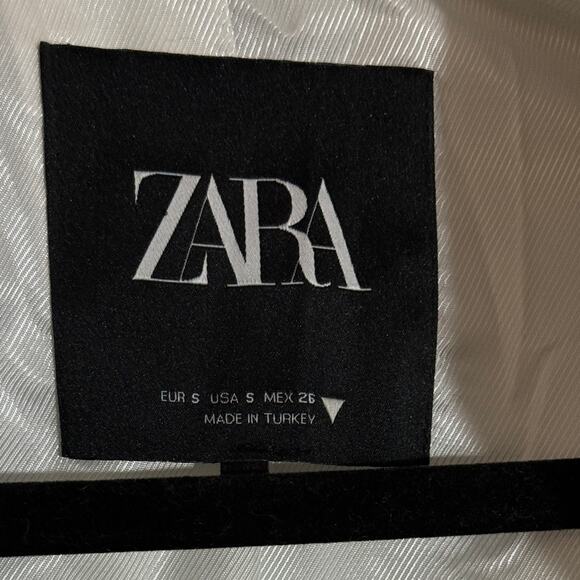 ZARA Textured Cropped Blazer Bloggers Fave Aqua Lavender Size S - Picture 5 of 5